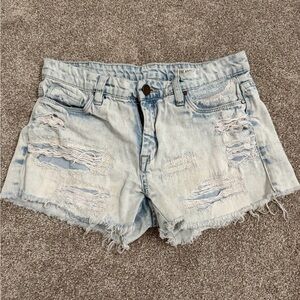 BlankNYC Light Wash Distressed Denim Shorts